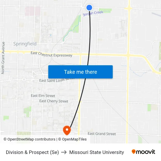 Division & Prospect (Se) to Missouri State University map