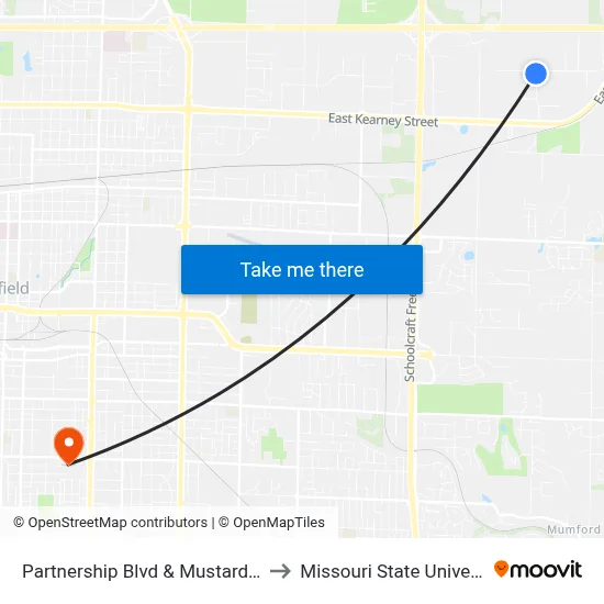 Partnership Blvd & Mustard Way to Missouri State University map