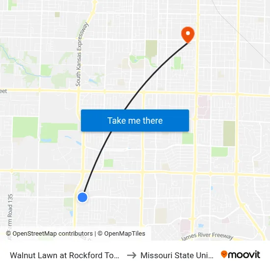 Walnut Lawn at Rockford Townhome to Missouri State University map