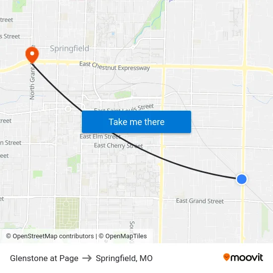 Glenstone at Page to Springfield, MO map