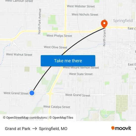 Grand at Park to Springfield, MO map