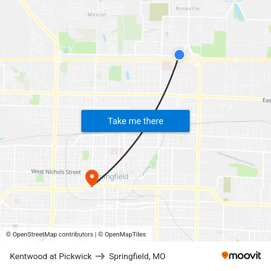 Kentwood at  Pickwick to Springfield, MO map