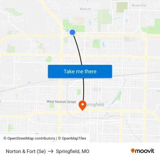 Norton & Fort (Se) to Springfield, MO map