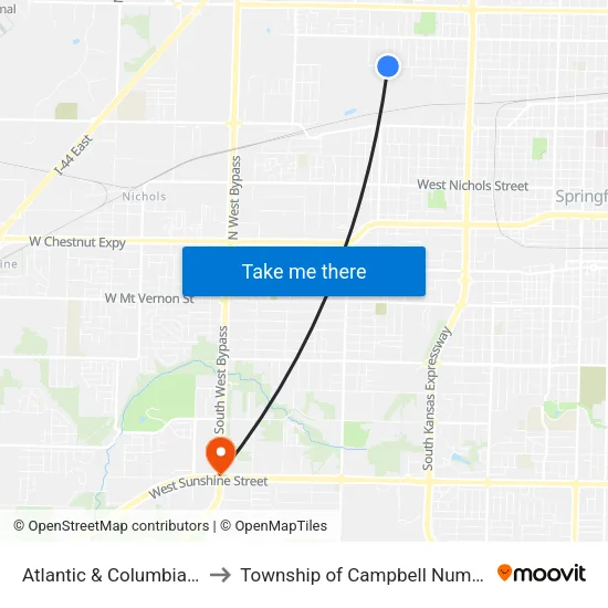 Atlantic & Columbia (Ne) to Township of Campbell Number 2B map
