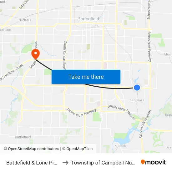 Battlefield & Lone Pine (Ne) to Township of Campbell Number 2B map