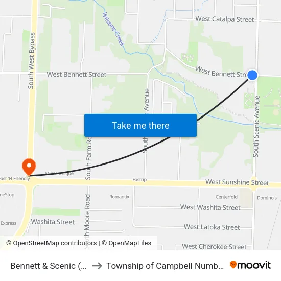 Bennett & Scenic (Nw) to Township of Campbell Number 2B map