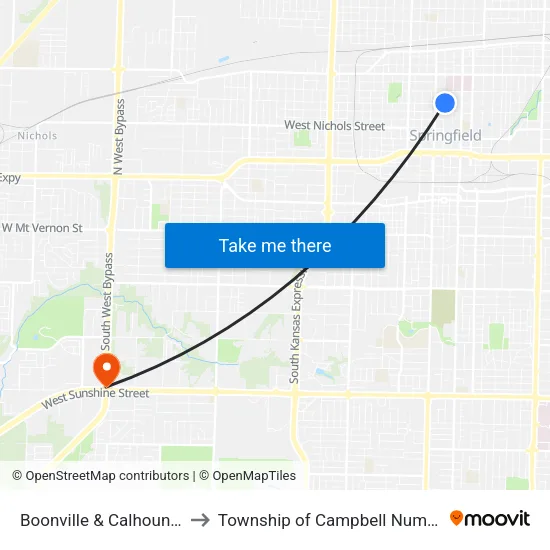 Boonville & Calhoun (Ne) to Township of Campbell Number 2B map