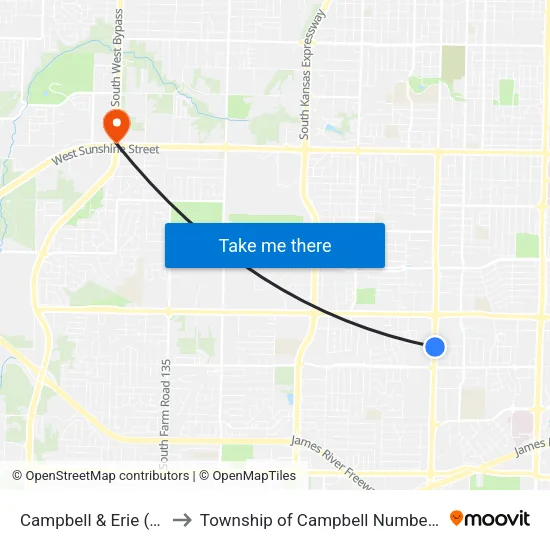 Campbell & Erie (Se) to Township of Campbell Number 2B map