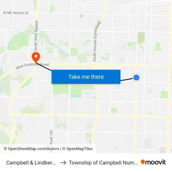 Campbell & Lindberg (Se) to Township of Campbell Number 2B map