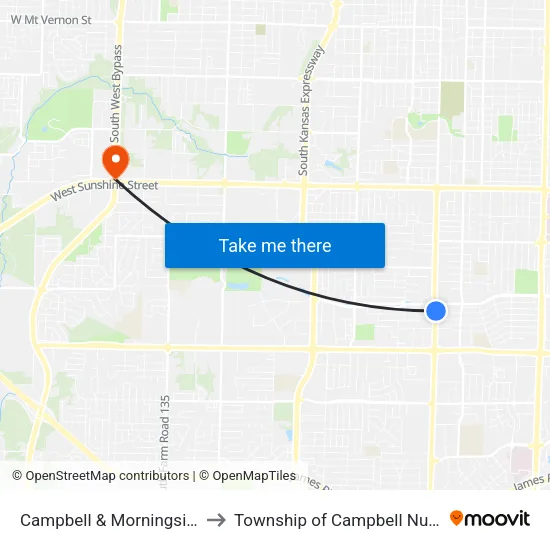 Campbell & Morningside (Ne) to Township of Campbell Number 2B map