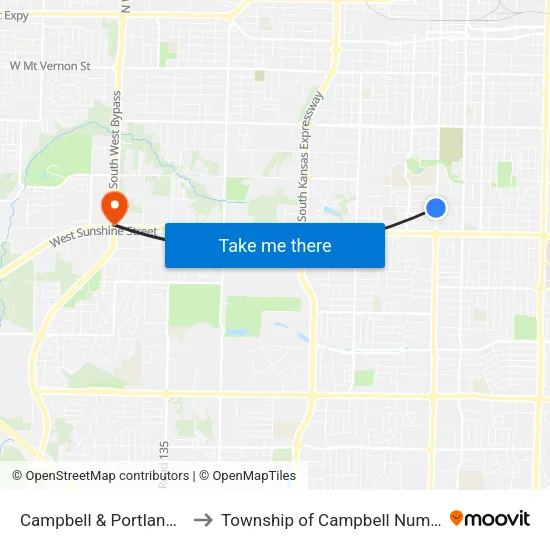 Campbell & Portland (Sw) to Township of Campbell Number 2B map