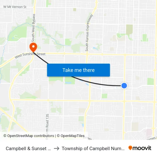 Campbell & Sunset (Nw) to Township of Campbell Number 2B map