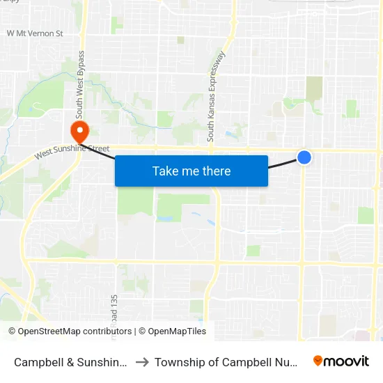 Campbell & Sunshine (Se) to Township of Campbell Number 2B map