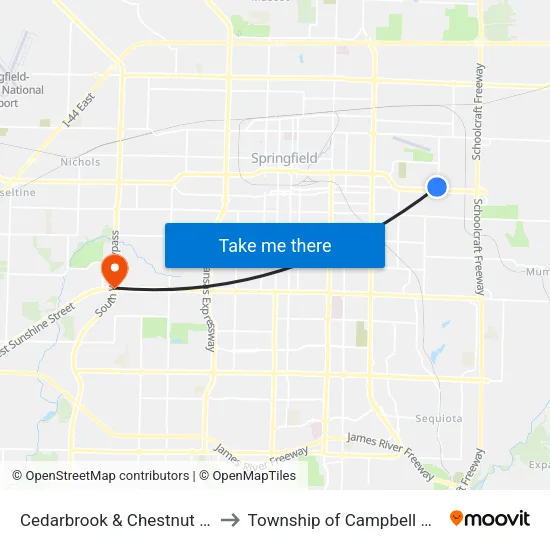 Cedarbrook & Chestnut Expy (Nw) to Township of Campbell Number 2B map
