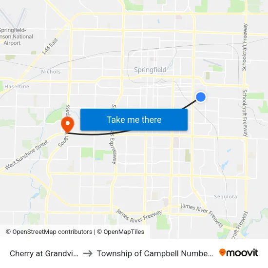 Cherry at Grandview to Township of Campbell Number 2B map