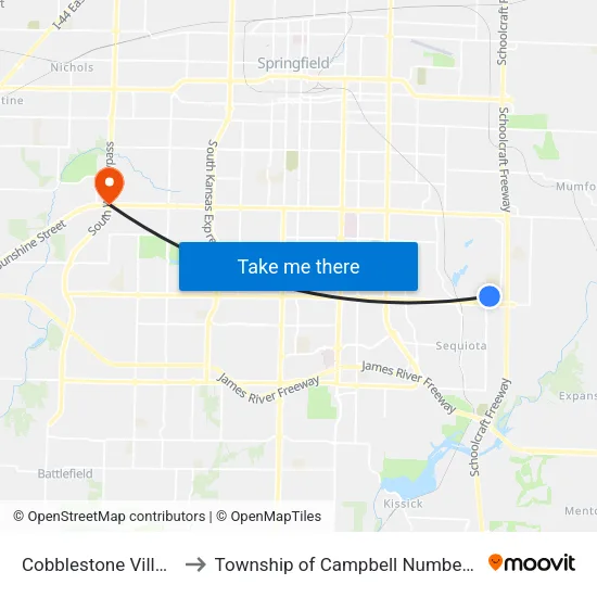 Cobblestone Village to Township of Campbell Number 2B map