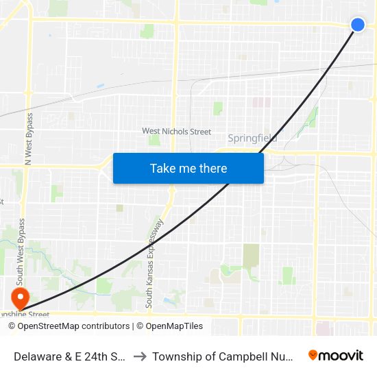 Delaware & E 24th St (Sw) to Township of Campbell Number 2B map