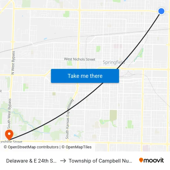 Delaware & E 24th St (Sw) to Township of Campbell Number 2B map