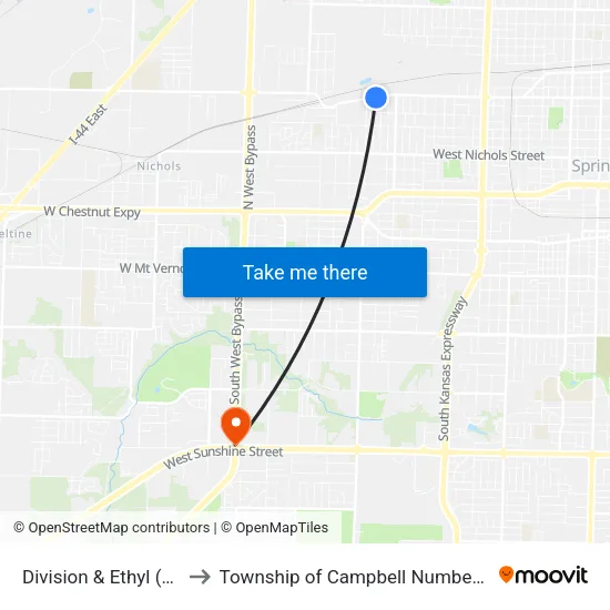 Division & Ethyl (Se) to Township of Campbell Number 2B map