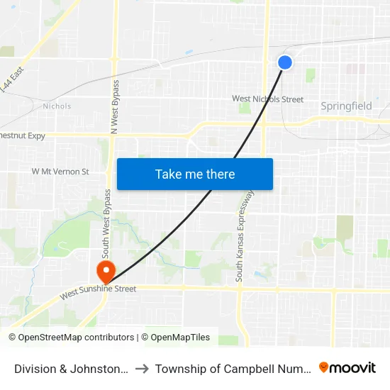Division & Johnston (Sw) to Township of Campbell Number 2B map
