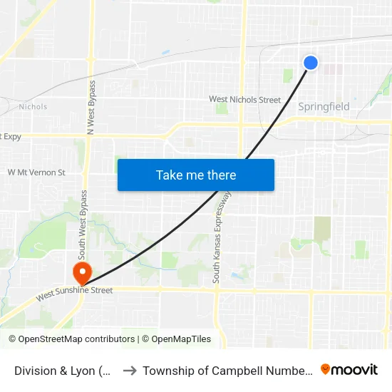 Division & Lyon (Nw) to Township of Campbell Number 2B map