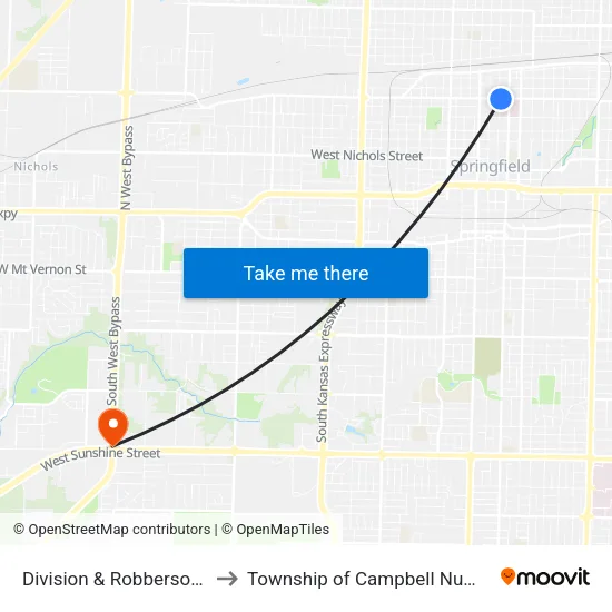 Division & Robberson (Se) to Township of Campbell Number 2B map