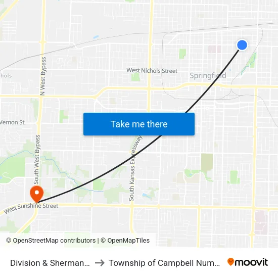 Division & Sherman (Se) to Township of Campbell Number 2B map
