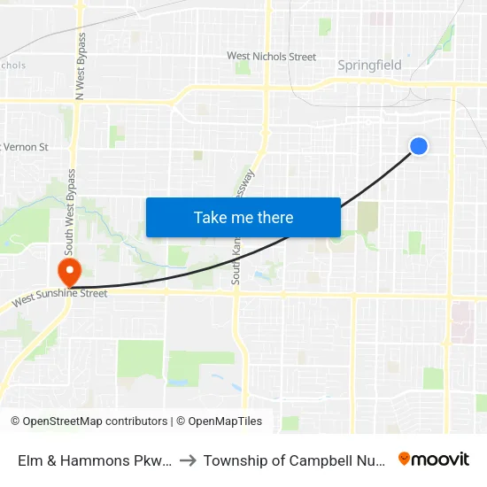 Elm & Hammons Pkwy (Nw) to Township of Campbell Number 2B map