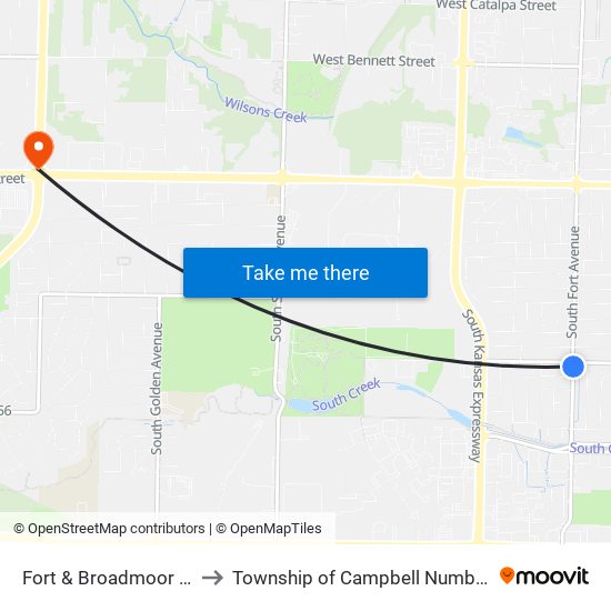 Fort & Broadmoor (Se) to Township of Campbell Number 2B map