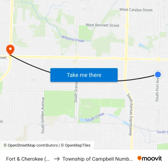 Fort & Cherokee (Nw) to Township of Campbell Number 2B map