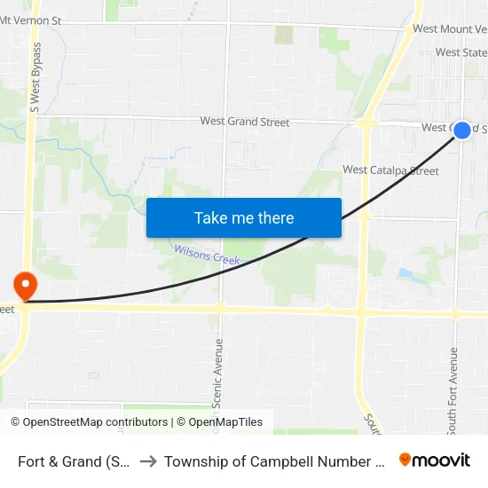 Fort & Grand (Se) to Township of Campbell Number 2B map