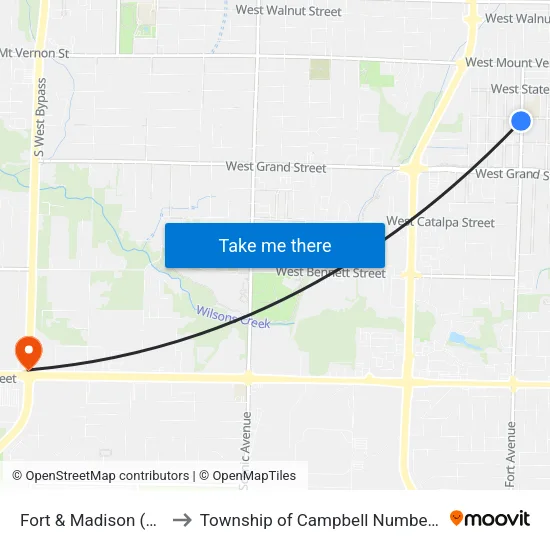 Fort & Madison (Sw) to Township of Campbell Number 2B map