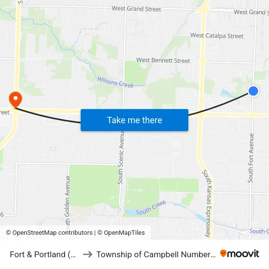 Fort & Portland (Se) to Township of Campbell Number 2B map
