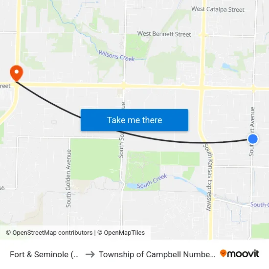 Fort & Seminole (Ne) to Township of Campbell Number 2B map