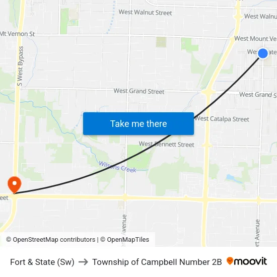 Fort & State (Sw) to Township of Campbell Number 2B map