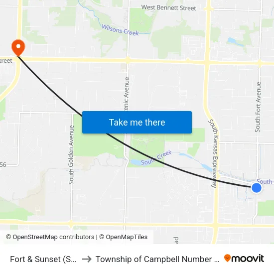 Fort & Sunset (Sw) to Township of Campbell Number 2B map