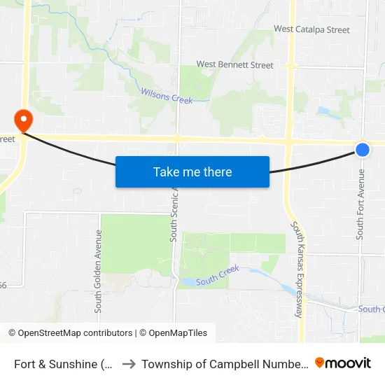 Fort & Sunshine (Sw) to Township of Campbell Number 2B map