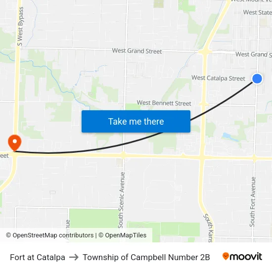 Fort at Catalpa to Township of Campbell Number 2B map