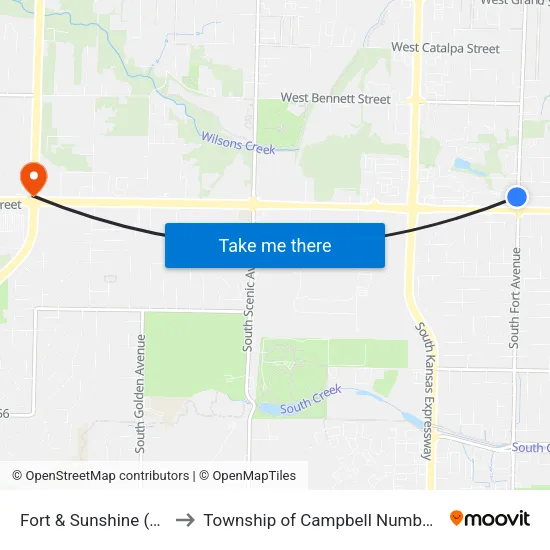 Fort & Sunshine (Nw) to Township of Campbell Number 2B map