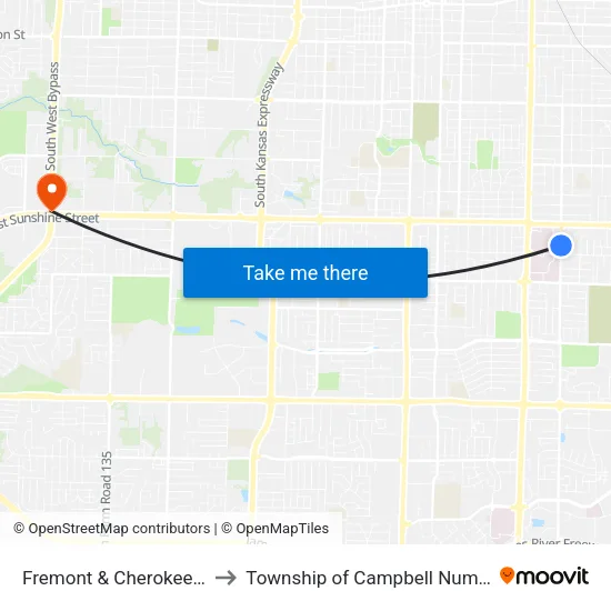Fremont & Cherokee (Nw) to Township of Campbell Number 2B map