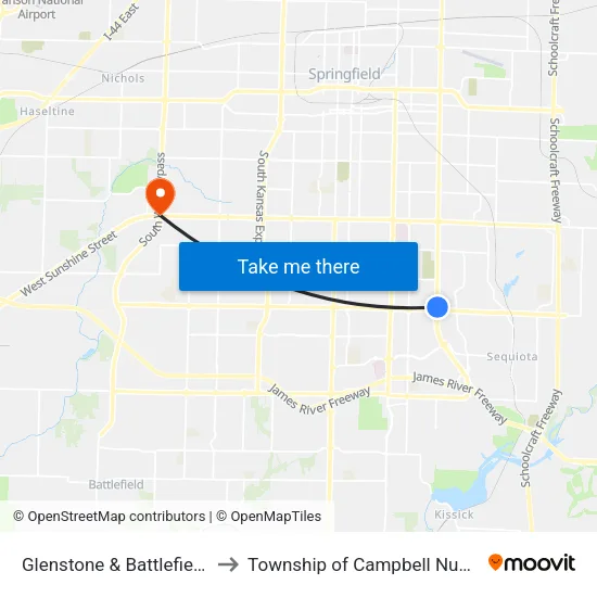 Glenstone & Battlefield (Ne) to Township of Campbell Number 2B map