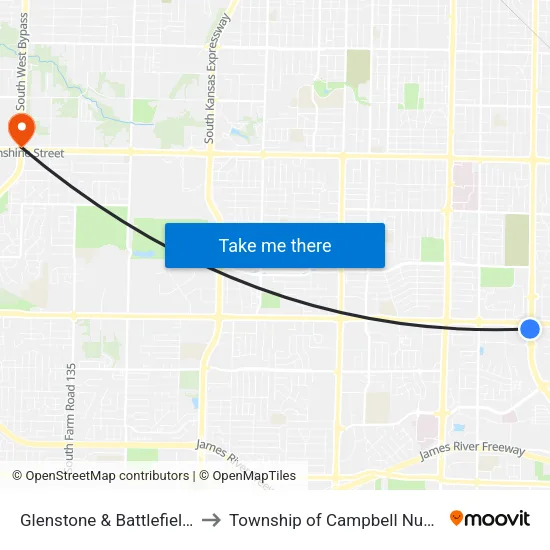 Glenstone & Battlefield (Sw) to Township of Campbell Number 2B map
