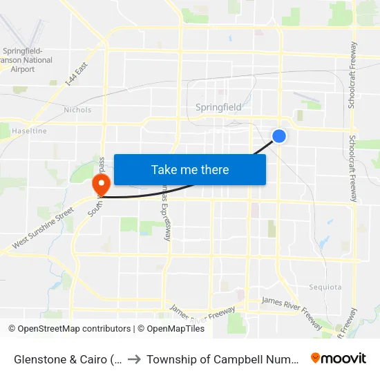 Glenstone & Cairo (Nw) to Township of Campbell Number 2B map