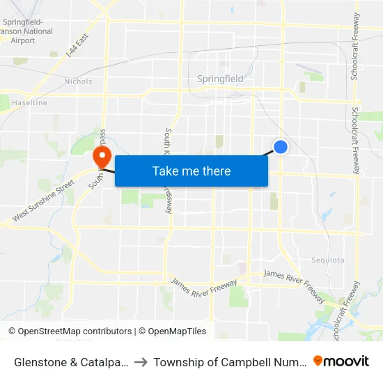 Glenstone & Catalpa (Sw) to Township of Campbell Number 2B map