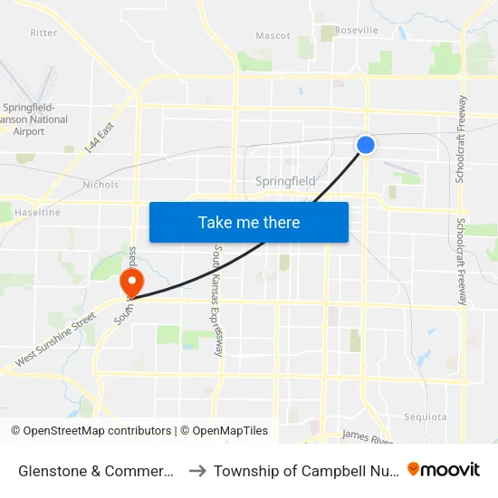 Glenstone & Commercial (Sw) to Township of Campbell Number 2B map