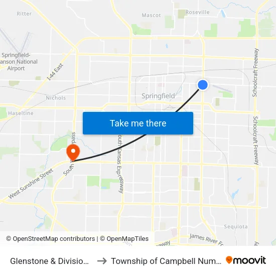 Glenstone & Division (Sw) to Township of Campbell Number 2B map