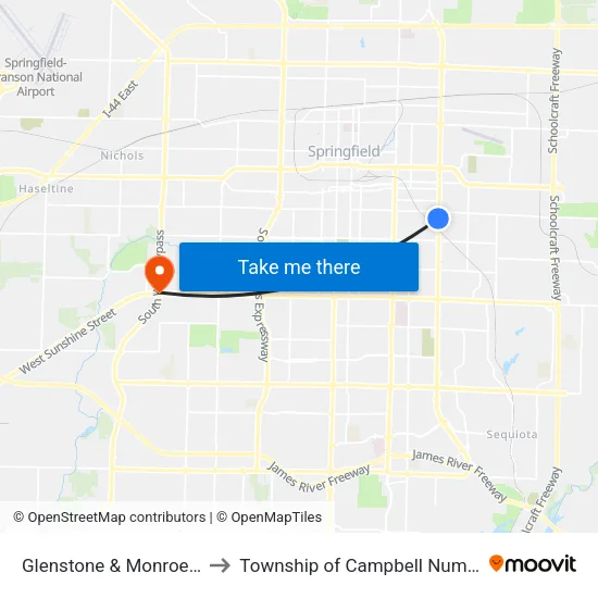 Glenstone & Monroe (Sw) to Township of Campbell Number 2B map
