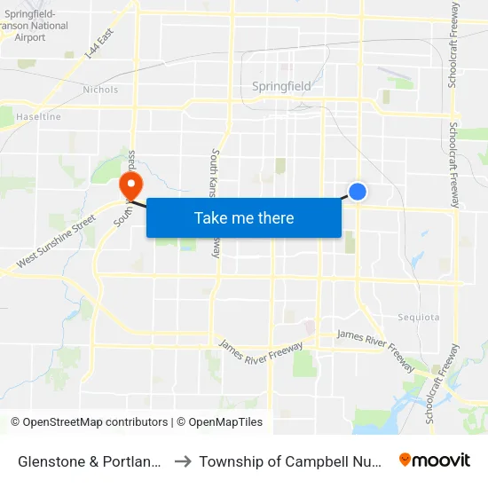 Glenstone & Portland (Nw) to Township of Campbell Number 2B map