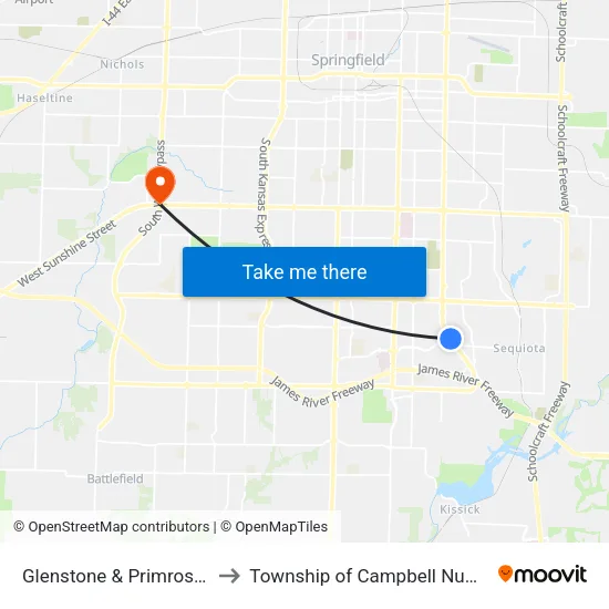 Glenstone & Primrose (Sw) to Township of Campbell Number 2B map