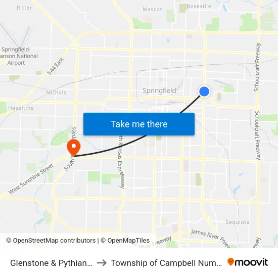 Glenstone & Pythian (Ne) to Township of Campbell Number 2B map